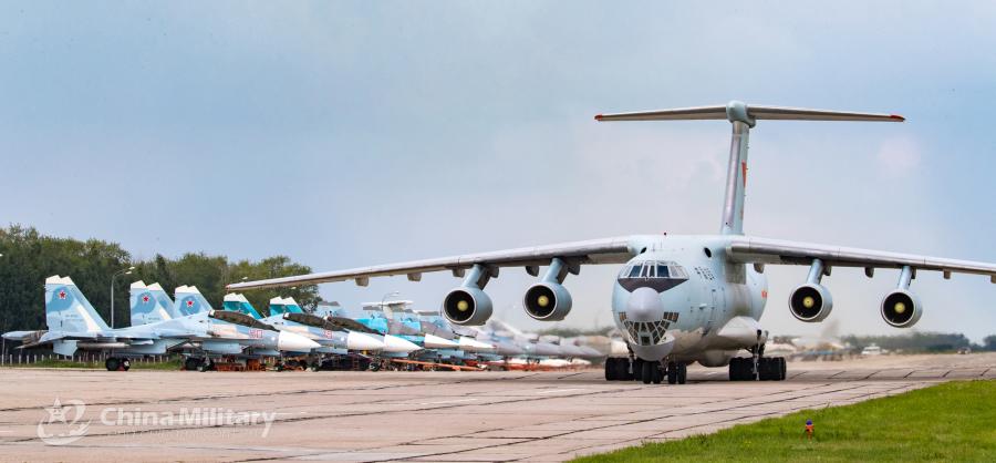 <?php echo strip_tags(addslashes(An IL-76 transport aircraft taxies on the runway after landing at the airport on July 20. All aircraft of the PLA Air Force to participate in the 
