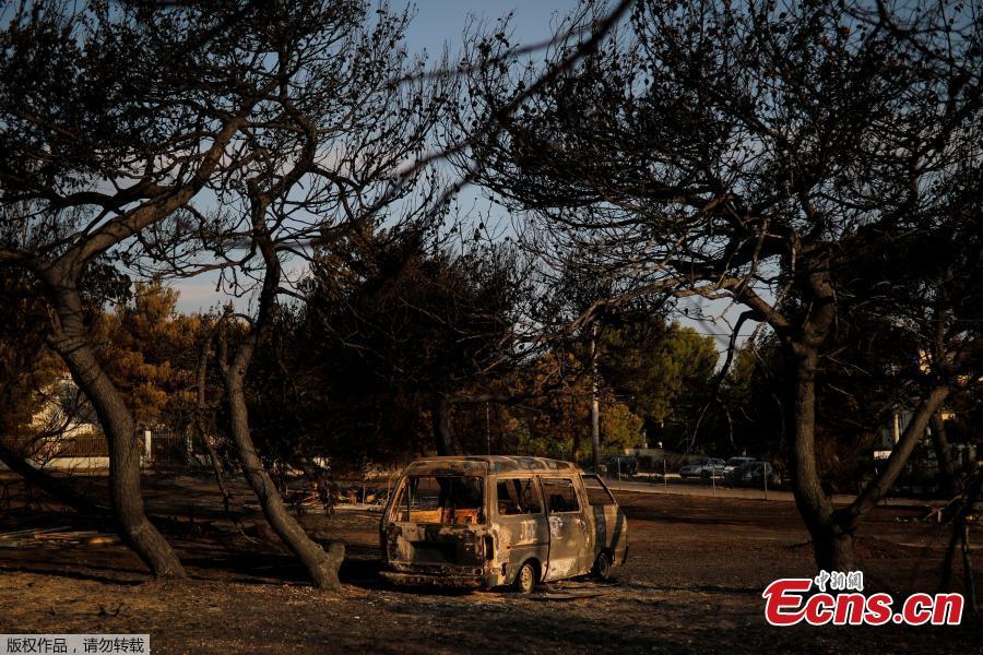 <?php echo strip_tags(addslashes(Burnt trees and a destroyed car are seen on a field following a wildfire at the village of Mati, near Athens, Greece, July 25, 2018. (Photo/Agencies))) ?>