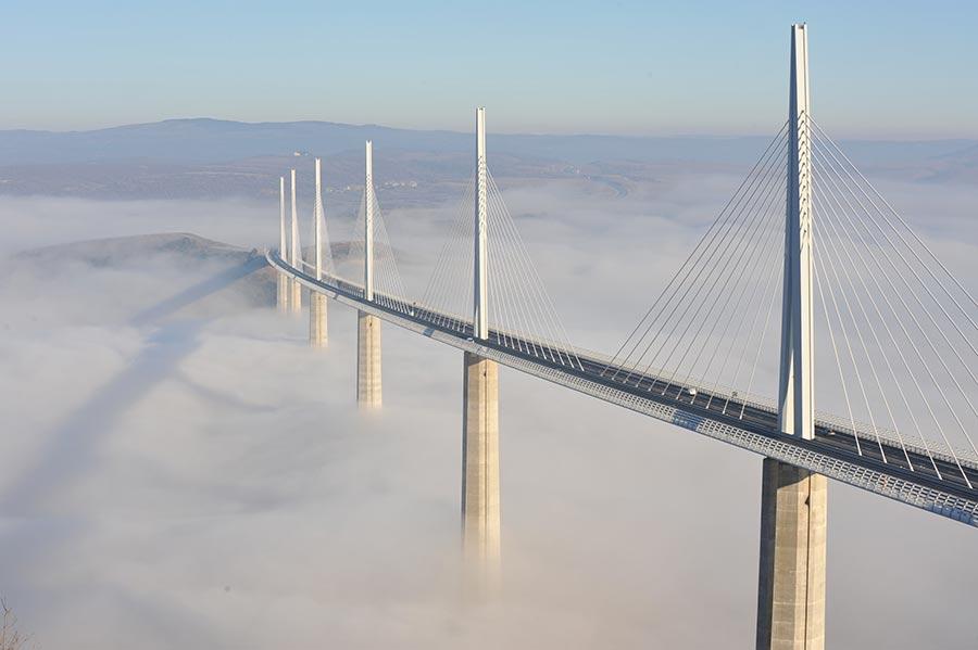The Millau Viaduct bridge (Photo/Courtesy of Daniel Jamme, Eiffage)