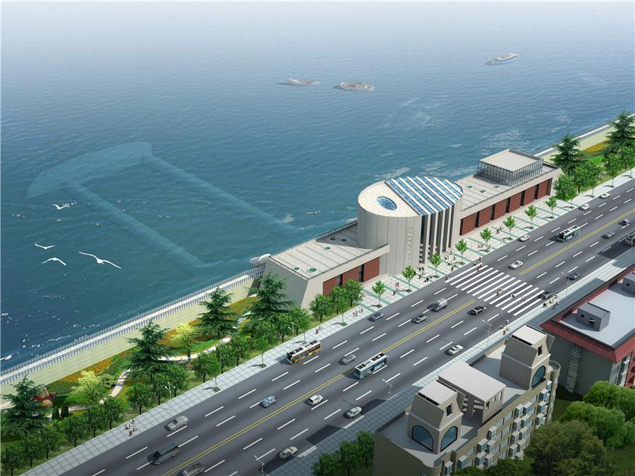 An overview of White Crane Ridge Underwater Museum in Fuling, Southwest China\'s Chongqing.