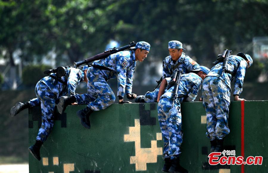 Chinese soldiers participate in the \
