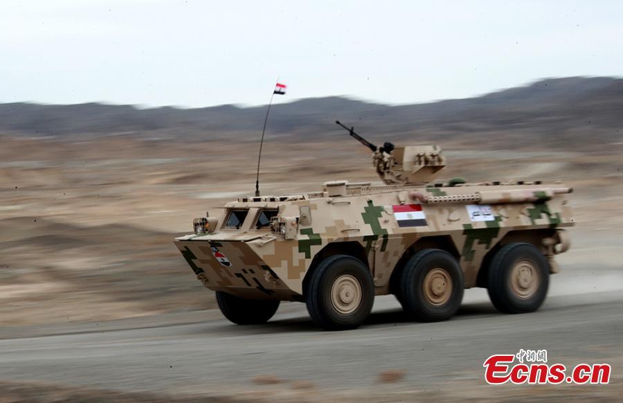 A military vehicle during a contest at the International Army Games 2018 in Korla in Xinjiang Uygur Autonomous Region, July 31, 2018. China beat six other teams to win the contest. Three of the tournament events - \