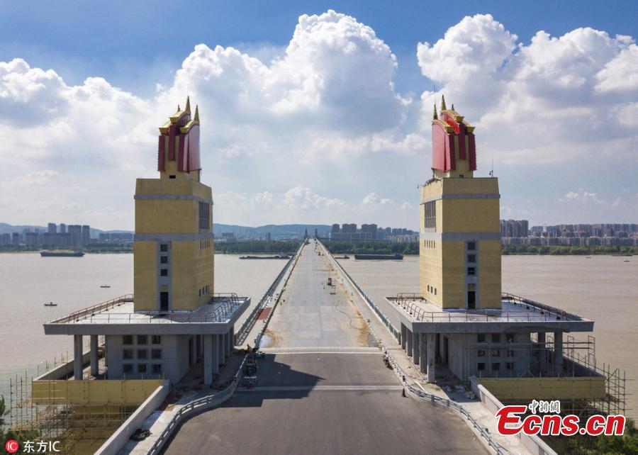 A view of the Nanjing Yangtze River Bridge, which has been undergoing renovations for 21 months, in Nanjing City, East China’s Jiangsu Province, Aug. 2, 2018. Built in 1968, the bridge was hailed an engineering breakthrough and became the pride of the nation at the time. It was closed in 2016 for the renovation project. (Photo/IC)