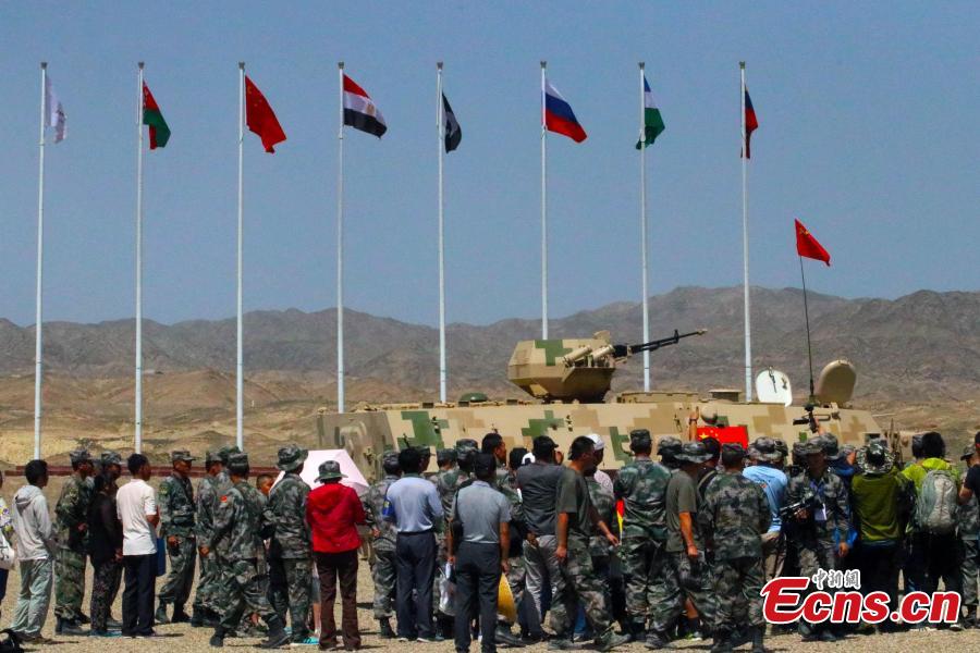 Military teams get together as the Chinese team wins out during the \