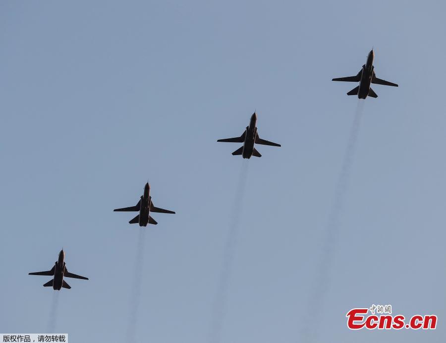 Ukrainian military planes fly during a rehearsal for the Independence Day military parade in central Kiev, Ukraine August 20, 2018. (Photo/Agencies)