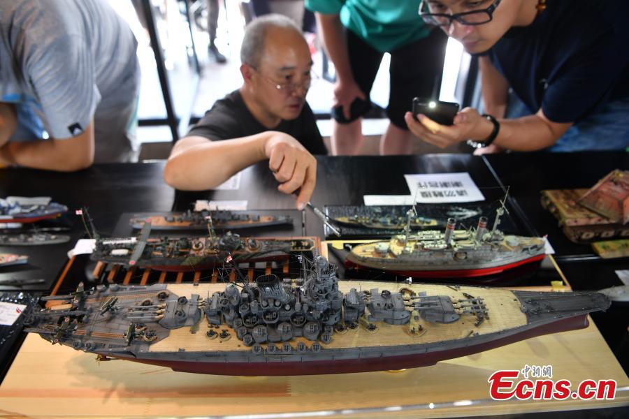 <?php echo strip_tags(addslashes(Model ships are on show at an event in Kunming City, Southwest China’s Yunnan Province, Aug. 25, 2018. Judges were invited score the models, which were replicas of various vessels, including warships. (Photo: China News Service/Liu Ranyang))) ?>