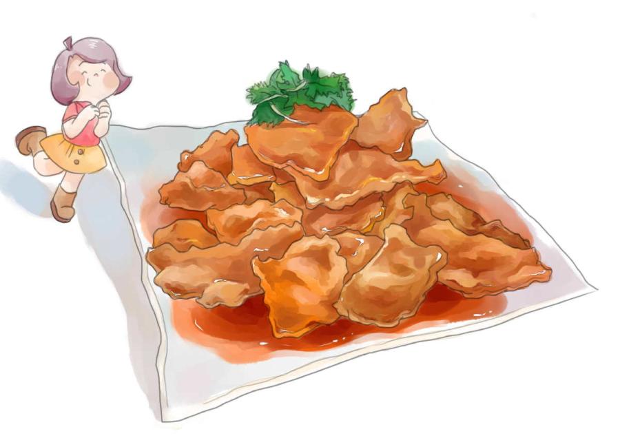 This drawing depicts a famous dish in Northeast China called \