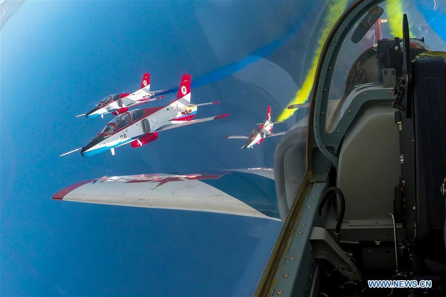 <?php echo strip_tags(addslashes(Red Falcon Air Demonstration Team performs during an activity of opening day at the Aviation University of Air Forces in Changchun, capital of northeast China's Jilin Province, Aug. 30, 2018. (Xinhua/Yang Pan))) ?>