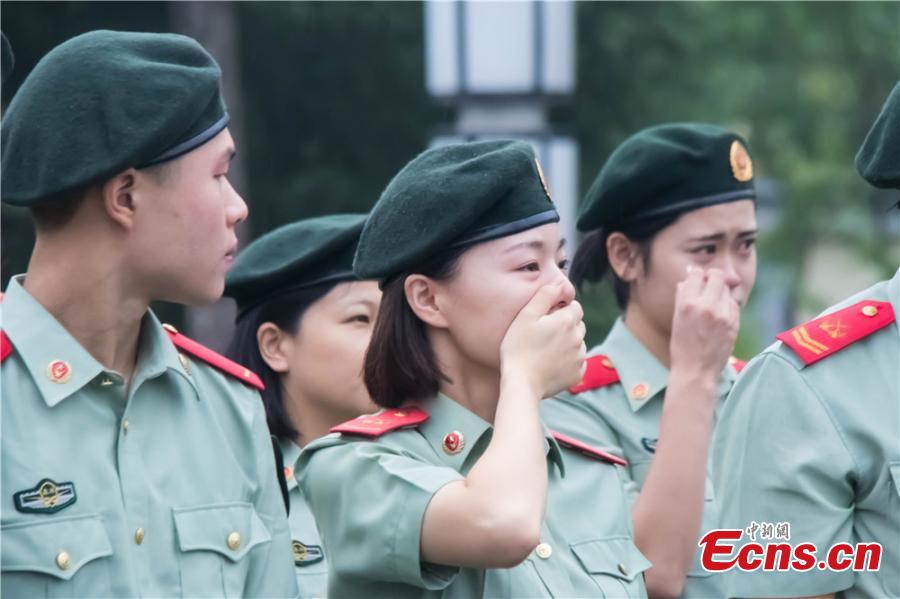 <?php echo strip_tags(addslashes(A ceremony is held for veterans who are leaving the armed police services in Gansu Province, Sept. 1, 2018. (Photo: China News Service/Zhang Xiaojun))) ?>