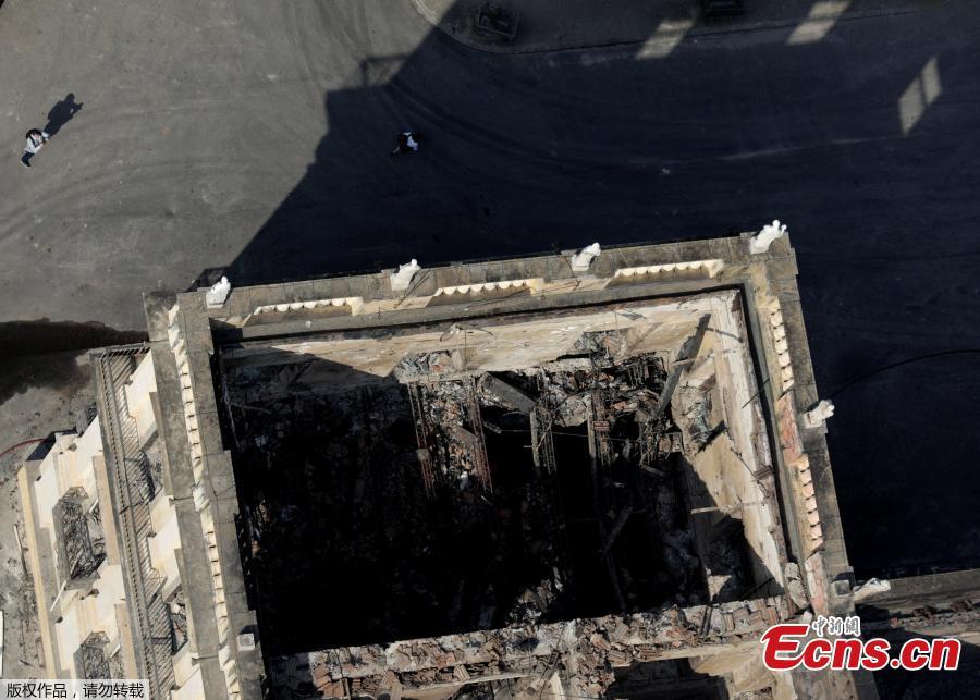 An aerial view of the National Museum of Brazil after a fire burnt it in Rio de Janeiro, Brazil September 3, 2018.(Photo/Agencies)