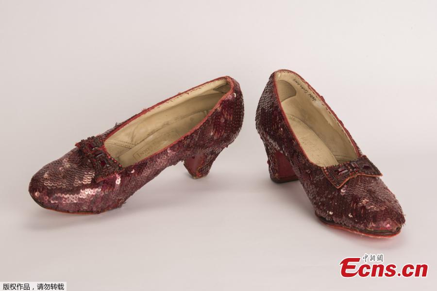 <?php echo strip_tags(addslashes(A pair of ruby slippers once worn by actress Judy Garland in the 