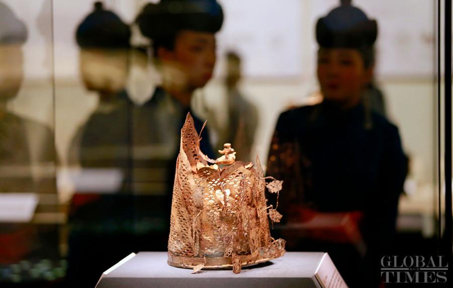 An exhibition showcasing some 270 Liao Dynasty (907-1125) relics from Inner Mongolia Autonomous Region, Beijing and Liaoning Province kicked off at Beijing\'s Capital Museum on Thursday. The show provides insight into the history and culture of the ancient nomadic group Khitan, founder of the Liao Dynasty. (Photos: Li Hao/GT)