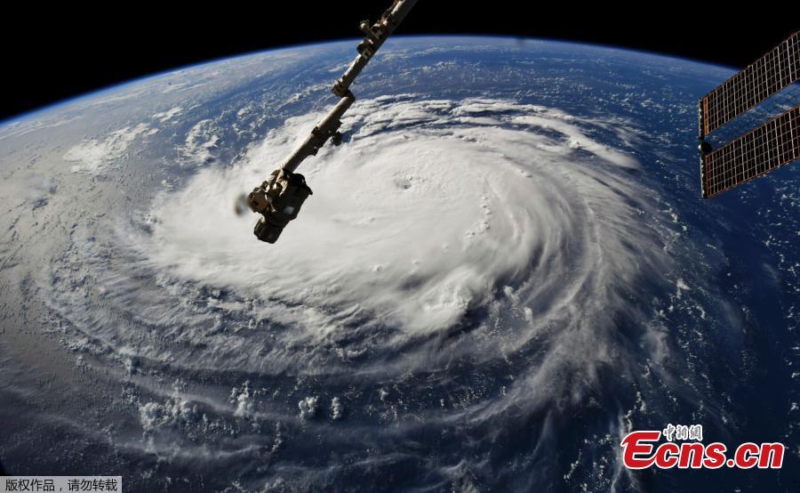 This photo provided by NASA shows Hurricane Florence from the International Space Station on Monday, Sept. 10, 2018, as it threatens the U.S. East Coast. Forecasters said Florence could become an extremely dangerous major hurricane sometime Monday and remain that way for days.(Photo/Agencies)