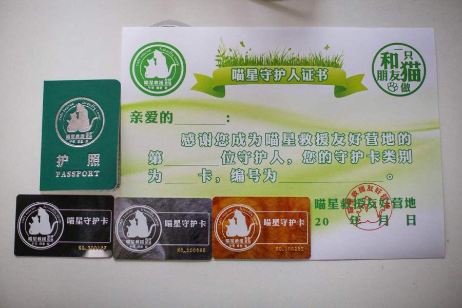 Certificates of the cat lovers. (Photo by Tang Tao for chinadaily.com.cn)