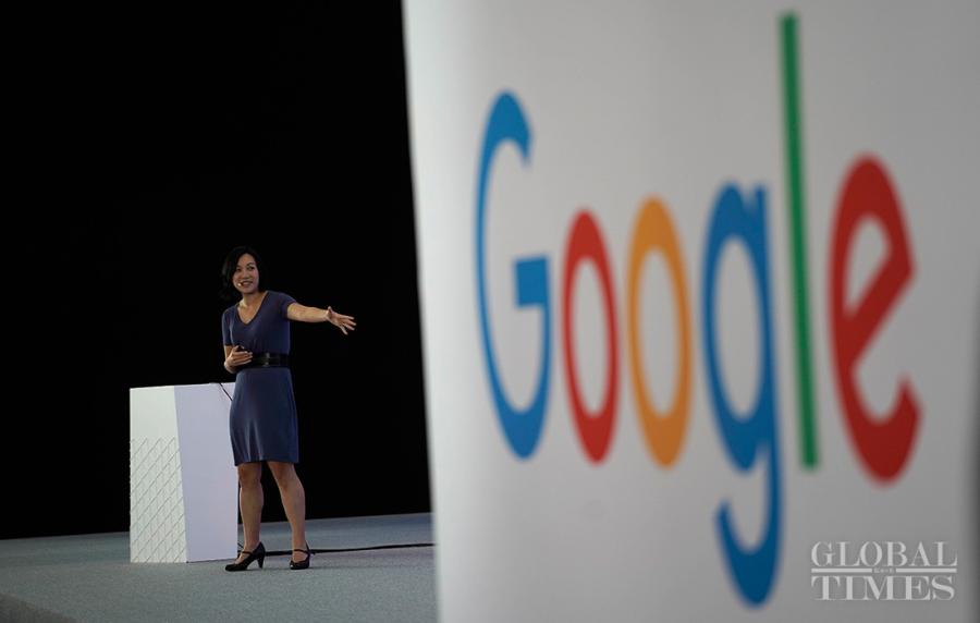 A host introduces Google technologies. (Photo: Yang Hui/GT)