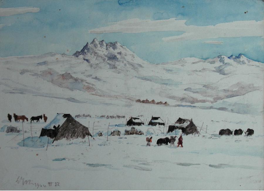 A Market in Snow-covered Ganzi (Photo provided to China Daily)