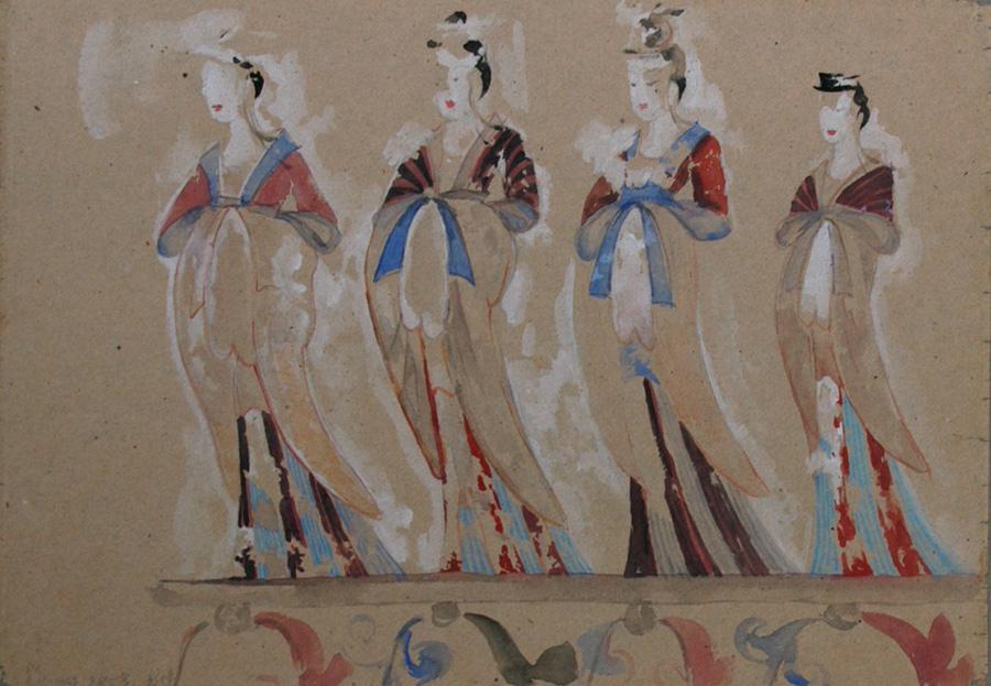 A Copy of a Mural Painting inside the Mogao Caves (Photo provided to China Daily)