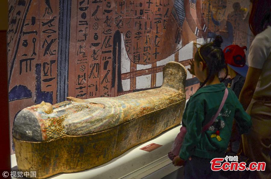 <?php echo strip_tags(addslashes(This photo taken on Oct. 7, 2018 shows cultural relics of Ancient Egypt displayed at a museum in Zhejiang.  (Photo: VCG/Yin Fujun))) ?>