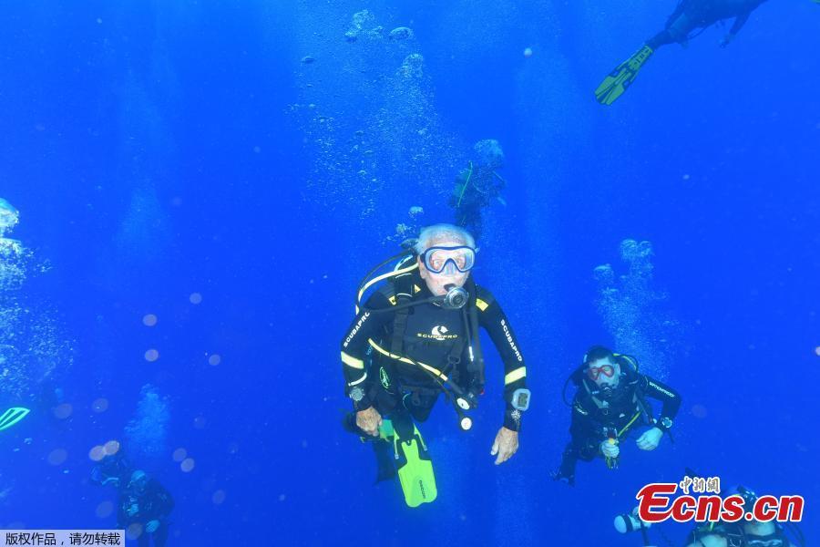 Ray Woolley, pioneer diver and World War 2 veteran, swims over the Zenobia wreck, off the Cypriot town of Larnaca, Cyprus September 1, 2018. (Photo/Agencies)

Falling on the ninth day of the ninth lunar month, Chongyang Festival is also called the Double Ninth Festival. It is named as Chongyang Festival because according to the Chinese astrology, nine is a \'Yang\' character meaning masculine or positive and \'Chong\' in Chinese means double. As both the month and the day are nine, it got this name. The population of elderly people aged over 65 in the world is expected to surpass one billion in 2030. The acceleration of aging requires governments perfect elderly people\'s later years. Let\'s have a look how they enjoy their lives worldwide.