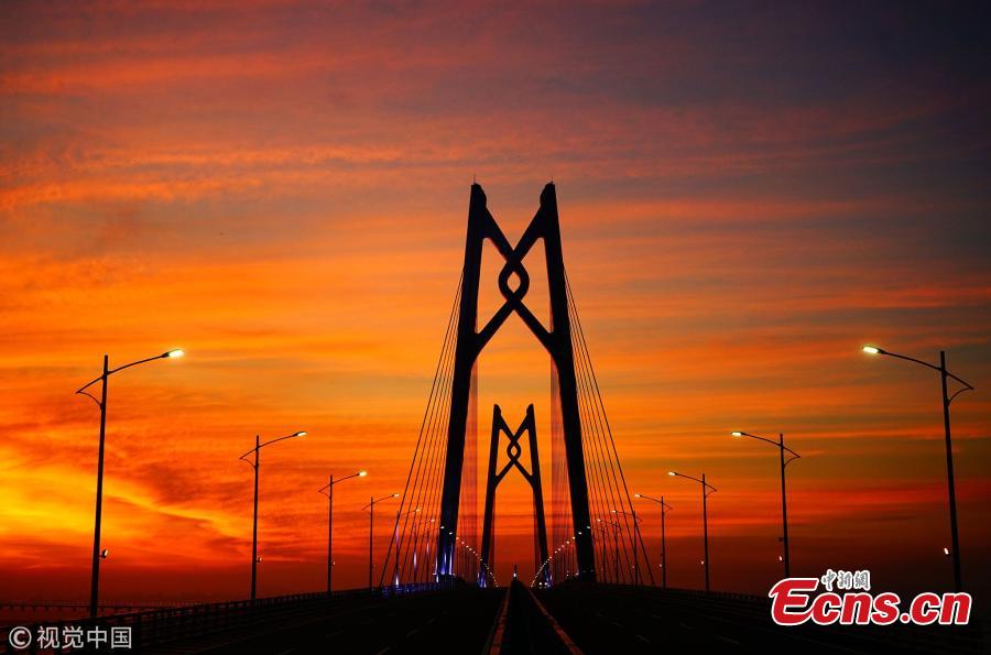 The Hong Kong-Zhuhai-Macao Bridge. The bridge connecting the east and west sides of the Pearl River Delta in South China will officially open on Tuesday. (Photo/VCG)