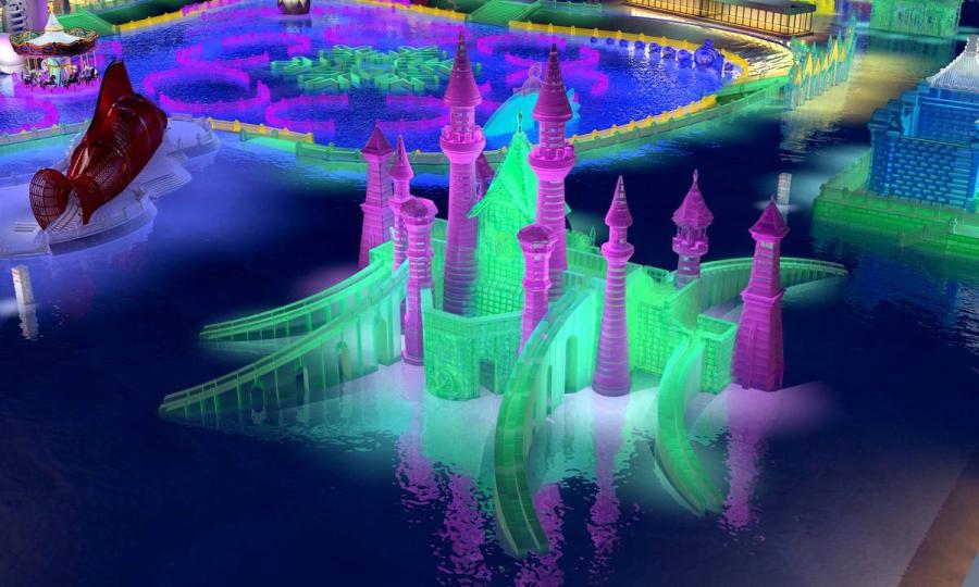 A design sketch for an ice castle.  (Photo provided to chinadaily.com.cn)