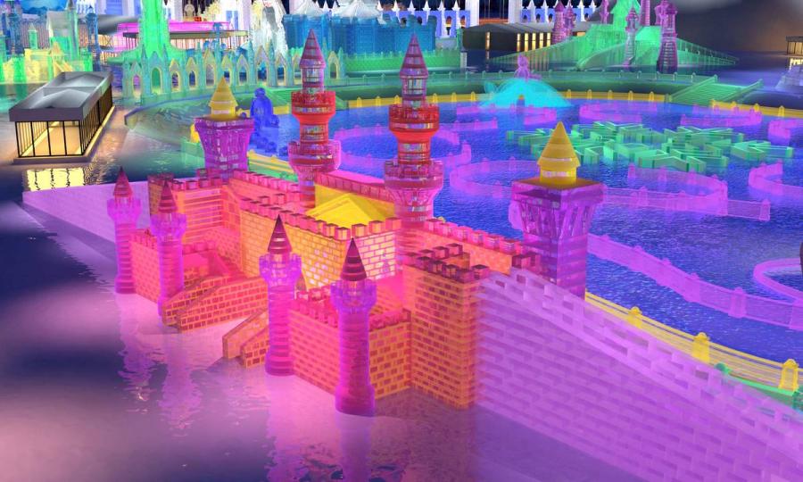 A design sketch for an ice castle.  (Photo provided to chinadaily.com.cn)