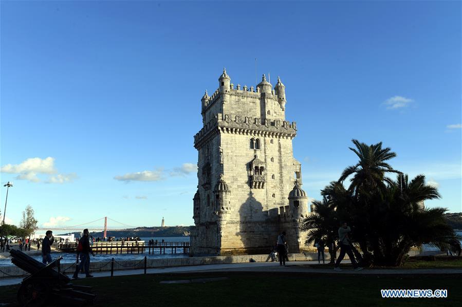 Photo taken on Nov. 23, 2018 shows the Belem Tower in Lisbon, Portugal. (Xinhua/Zhang Liyun)