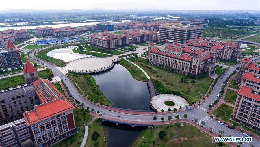 <?php echo strip_tags(addslashes(Aerial photo taken on June 6, 2018 shows the Beibuwan University in Qinzhou, south China's Guangxi Zhuang Autonomous Region. This year marks the 60th anniversary of the establishment of the Guangxi Zhuang Autonomous Region. (Xinhua/Yu Yong))) ?>
