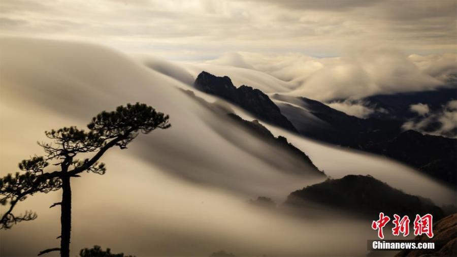 Photo taken on December 5, 2018 shows the sea of clouds at the Huangshan Mountain scenic spot in Huangshan City, east China\'s Anhui Province. (Photo: China News Service/Ye Yongqing)
