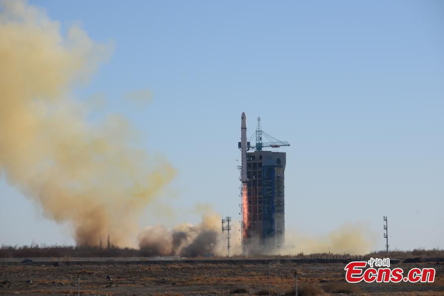 Long March-2D rocket carrying two Saudi satellites was launched from Jiuquan Satellite Launch Center in northwest China at 12:12 p.m. BJT on September 7, 2018. The satellites, Saudi SAT 5A and Saudi SAT 5B, were developed by Saudi Arabia\'s King Abdulaziz City for Science and Technology (KACST). The rocket also carried 10 small satellites developed by Chinese research institutes.(Photo provided to China News Service)