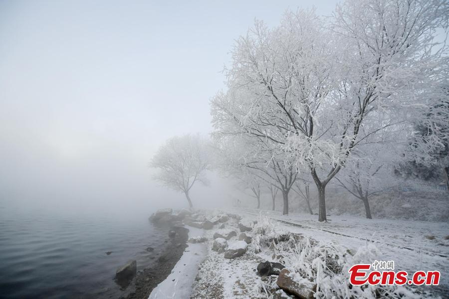 <?php echo strip_tags(addslashes(Photo taken on Dec. 12, 2018 shows breathtaking rime scenery along the Songhua River in Jilin City, Jilin Province. （Photo; China News Service/Zhang Yao）)) ?>