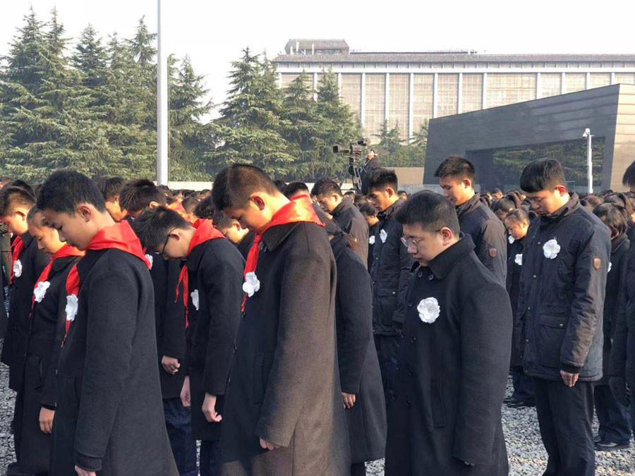 The State ceremony for the National Memorial Day for Nanjing Massacre Victims is held at the memorial hall for the massacre victims in Nanjing, Jiangsu province, Dec 13, 2018. [Photo/Xinhua]