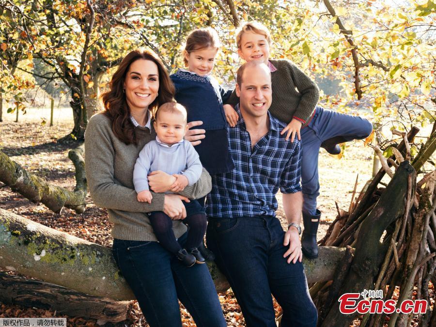 The Duke and Duchess of Cambridge have shared a new photograph of their family. 

The photograph, taken by Matt Porteous, shows the Duke and Duchess with their three children at Anmer Hall. This photograph features on Their Royal Highnesses\' Christmas card this year. Sharing their royal Christmas cards photos with the public has been a 70-year tradition with the British royal family. (Photo/Agencies)