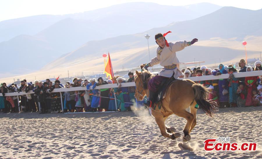 The winter Naadam Fair takes place in Hinggan League, North China\'s Inner Mongolia Autonomous Region, Dec. 20, 2018. The term \