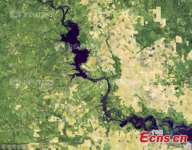 <?php echo strip_tags(addslashes(A false-color image from Operational Land Imager (OLI) on the Landsat 8 satellite shows flooding along the Nueces River after a historic amount of rain from the remnants of Hurricane Willa in central Texas, Nov. 1, 2018. (Photo/Agencies))) ?>