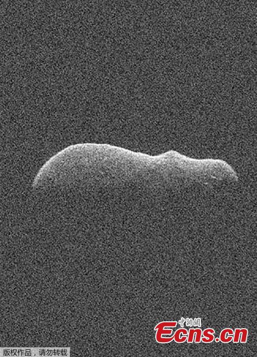 A small asteroid that flew safely by Earth Saturday looked just like the mighty hippo in new radar images. The asteroid, called 2003 SD220, is also making its closest approach to Earth in more than 400 years and won\'t be any closer until 2070, NASA officials said. It last flew by Earth on Christmas Eve of 2015. (Photo/Agencies）