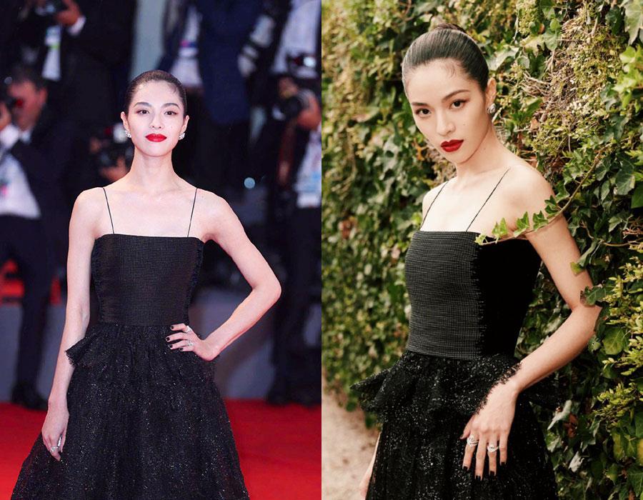 Actress Zhong Chuxi at the red carpet during the 75th Venice Film Festival, in Venice, Italy, on August 31, 2018. [Photo provided to chinadaily.com.cn]