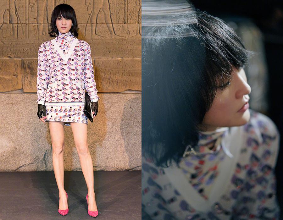 Actress Zhou Xun at the red carpet for the Chanel Metiers d`Art show Pre-Fall 2019 on Dec 4, New York. [Photo provided to chinadaily.com.cn]