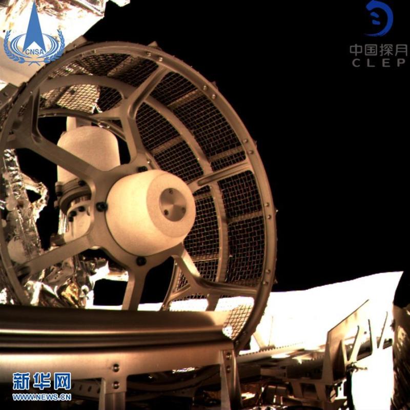 A view of the Chang\'e-4 lunar probe in this image provided by the China National Space Administration, Jan. 3, 2019.  China\'s lunar rover, Yutu-2, or Jade Rabbit-2, left the first ever \