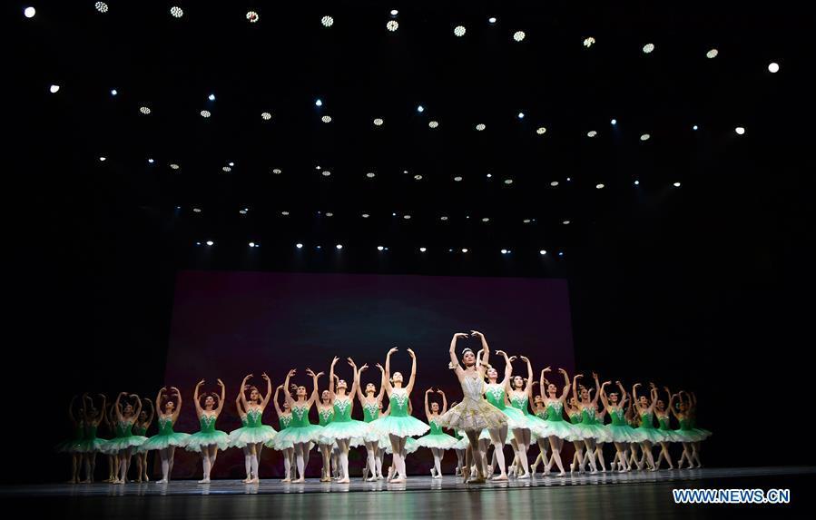 <?php echo strip_tags(addslashes(Dancers perform during the awarding ceremony of the Lotus Awards, China's top award for dancing art, in Haikou, capital of south China's Hainan Province, Jan. 6, 2019. (Xinhua/Guo Cheng))) ?>