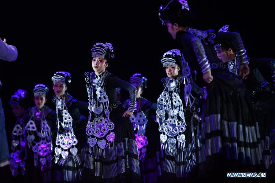 <?php echo strip_tags(addslashes(Dancers perform during the awarding ceremony of the Lotus Awards, China's top award for dancing art, in Haikou, capital of south China's Hainan Province, Jan. 6, 2019. (Xinhua/Guo Cheng))) ?>