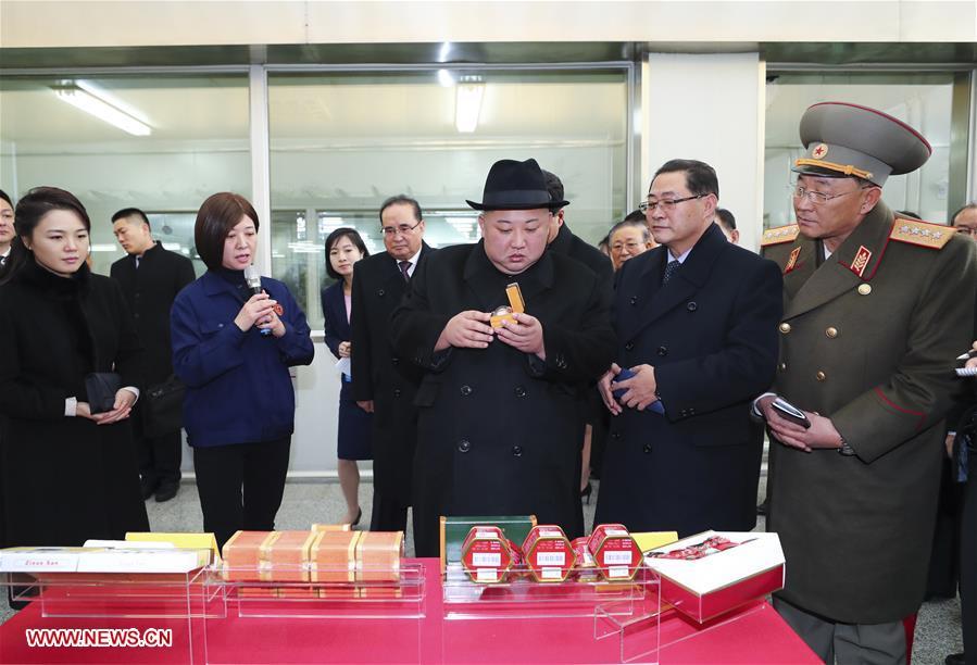 Xi Jinping, general secretary of the Central Committee of the Communist Party of China and Chinese president, meets with Kim Jong Un, chairman of the Workers\' Party of Korea and chairman of the State Affairs Commission of the Democratic People\'s Republic of Korea, at Beijing Hotel in Beijing, capital of China, Jan. 9, 2019. Xi Jinping on Tuesday held talks with Kim Jong Un, who arrived in Beijing on the same day for a visit to China. (Xinhua/Huang Jingwen)