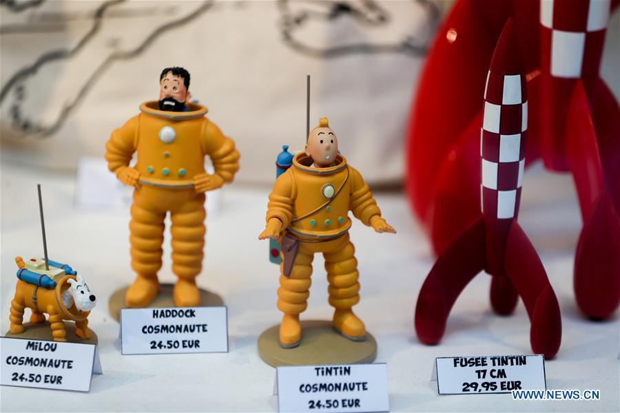 Toy models of Tintin and other figures based on the comic series \
