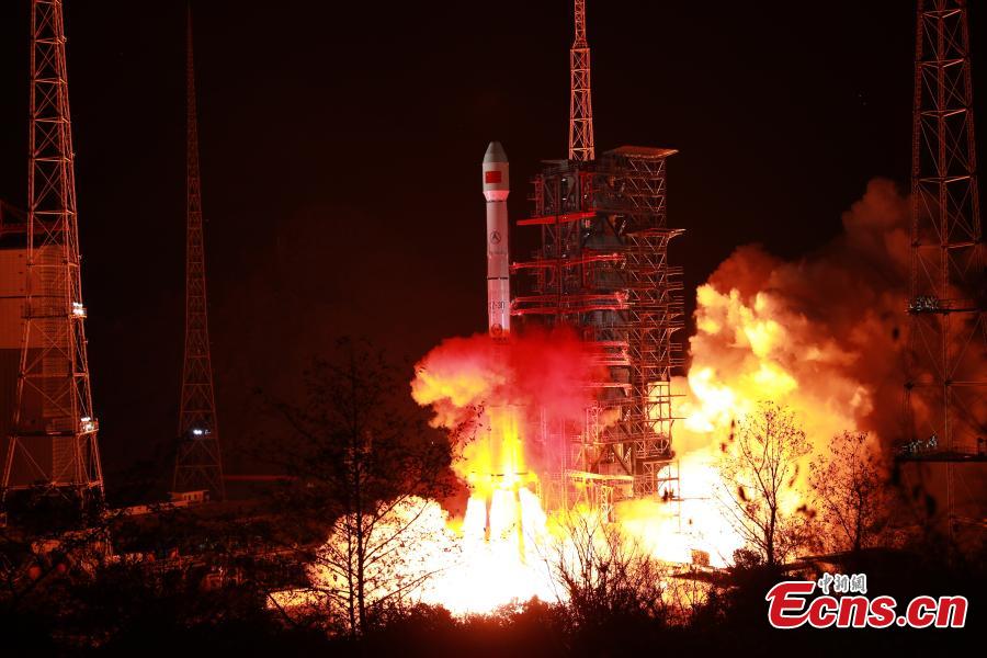 China sends Zhongxing-2D satellite into space on a Long March-3B carrier rocket from the Xichang Satellite Launch Center in Sichuan Province at 1:11 a.m., Jan. 11, 2019. The satellite has entered the preset orbit. (Photo: China News Service/Liang Keyan)