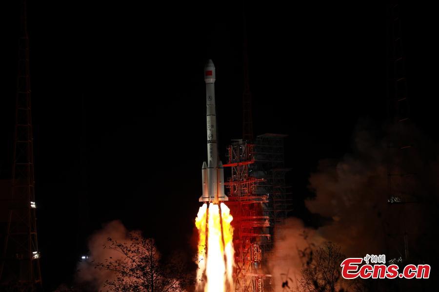 China sends Zhongxing-2D satellite into space on a Long March-3B carrier rocket from the Xichang Satellite Launch Center in Sichuan Province at 1:11 a.m., Jan. 11, 2019. The satellite has entered the preset orbit. (Photo: China News Service/Liang Keyan)