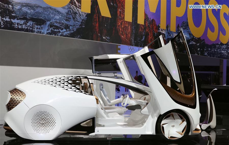 <?php echo strip_tags(addslashes(Photo taken on Jan. 15, 2019 shows a Toyota Concept-i RIDE at the 2019 North American International Auto Show (NAIAS) in Detroit, the United States. The annual Detroit auto show opened Monday and will last till Jan. 27. (Xinhua/Wang Ping))) ?>