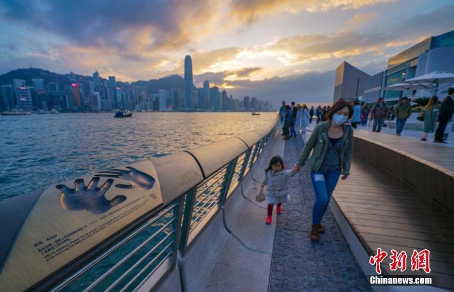 Handprints of stars are seen on the renovated Avenue of Stars in Hong Kong. The Avenue of Stars, which pays tribute to those who have helped make Hong Kong the \