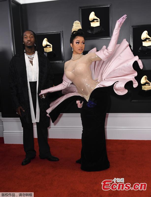 <?php echo strip_tags(addslashes(Cardi B arrives for the 61st Grammy Awards in Los Angeles, California, U.S., Feb. 10, 2019. (Photo/Agencies))) ?>