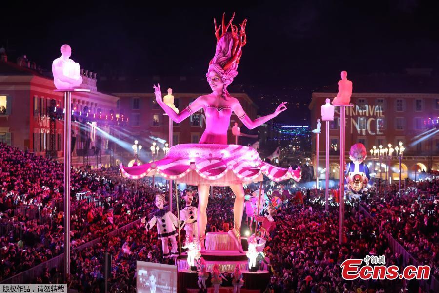 <?php echo strip_tags(addslashes(Floats are seen during the parade of Nice Carnival with the theme 