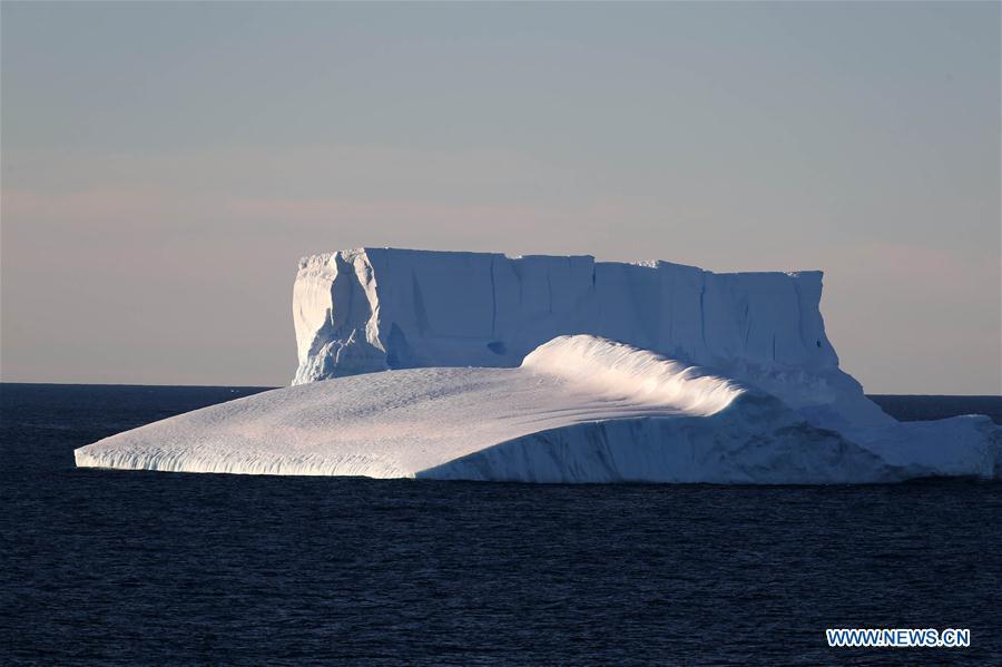 Photo taken on Feb. 14, 2019 shows an iceberg on the sea near the Zhongshan Station, a Chinese research base in Antarctica. The Zhongshan Station was set up in February 1989. Within tens of kilometers to the station, ice sheets, glacier and iceberg can all be seen. (Xinhua/Liu Shiping)